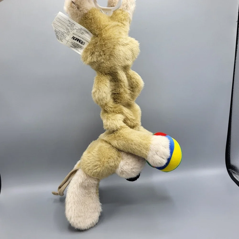 Battat Musical Pull String Puppy Dog Plush Toy 14 Inch Multi-Color Ball Tan